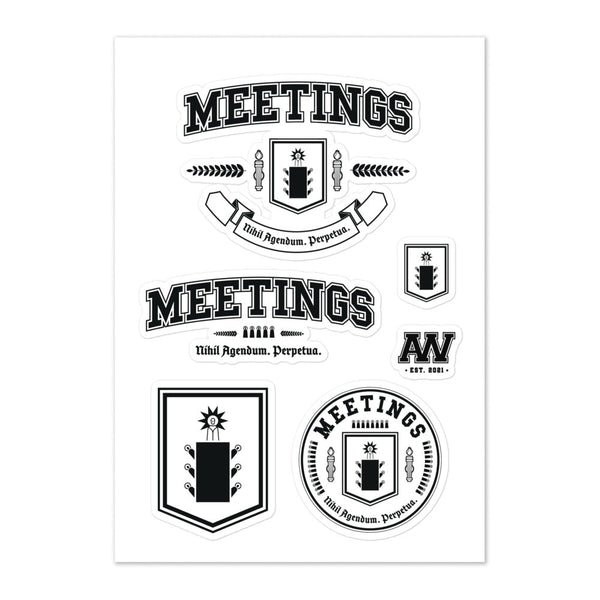 MEETINGS - Stickers - Black