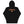 Load image into Gallery viewer, Black hoodie with the Commuting crest in red outlined in orange

