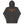 Load image into Gallery viewer, Dark grey hoodie with the Commuting crest in red outlined in orange
