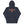 Load image into Gallery viewer, Navy blue hoodie with the Commuting crest in red outlined in orange
